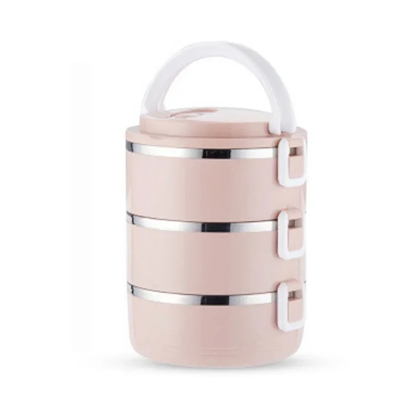 3-layer, multi-purpose stainless steel thermal lunch box
