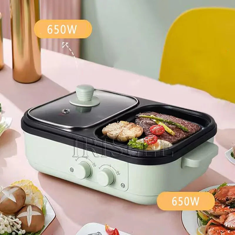 2 in 1 non-stick hot pot and multi-function grill