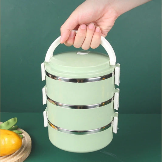 3-layer, multi-purpose stainless steel thermal lunch box