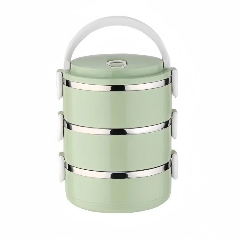 3-layer, multi-purpose stainless steel thermal lunch box