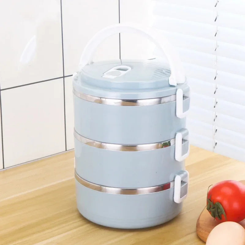 3-layer, multi-purpose stainless steel thermal lunch box